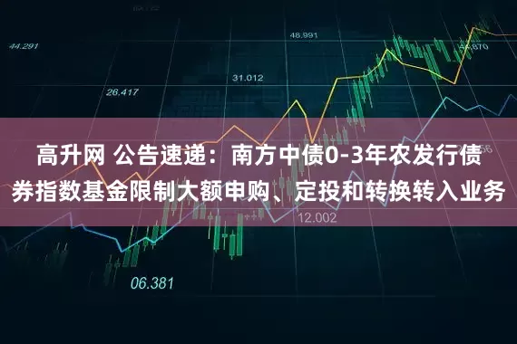 高升网 公告速递：南方中债0-3年农发行债券指数基金限制大额申购、定投和转换转入业务